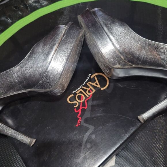Carlos Santana Elise Lead Metallic Heels in Silver/Pewter EUC Size 8.5 - Picture 3 of 8